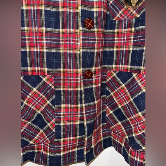 Gucci Wool Blend Sport Jacket Red/Blue Plaid Cocktail Attire Men’s Size 50L - Picture 8 of 10